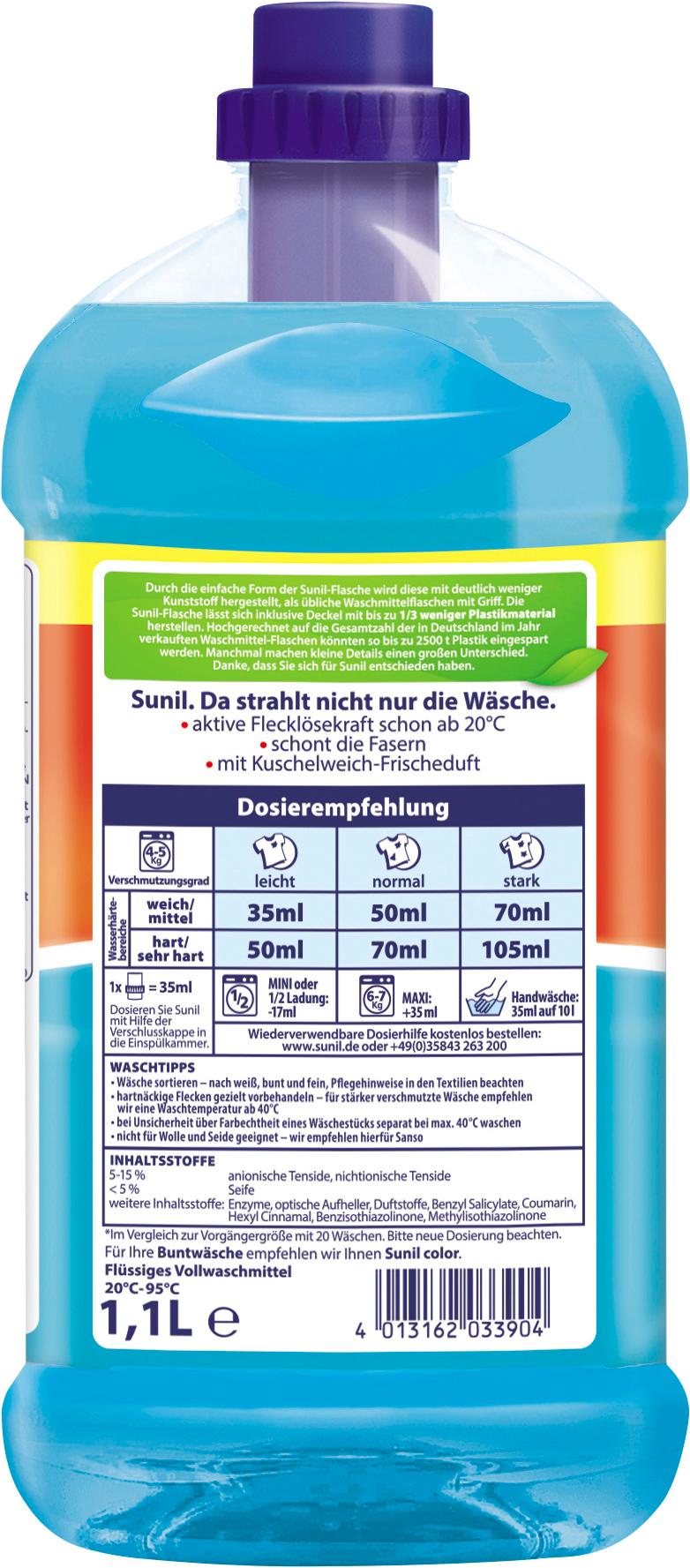 Produktbild Sunil Vollwaschmittel 2IN1 flüssig 22WL 2 von 4