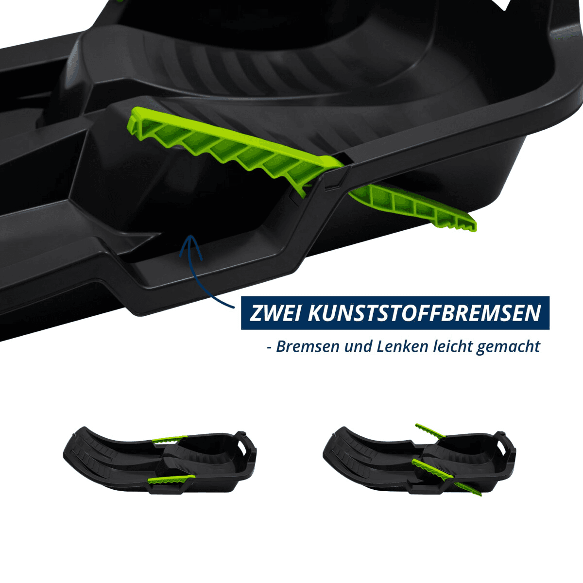 KHW Minibob Anthrazit – Kinderschlitten mit Brems- und Lenkfunktion ab 5 Jahren