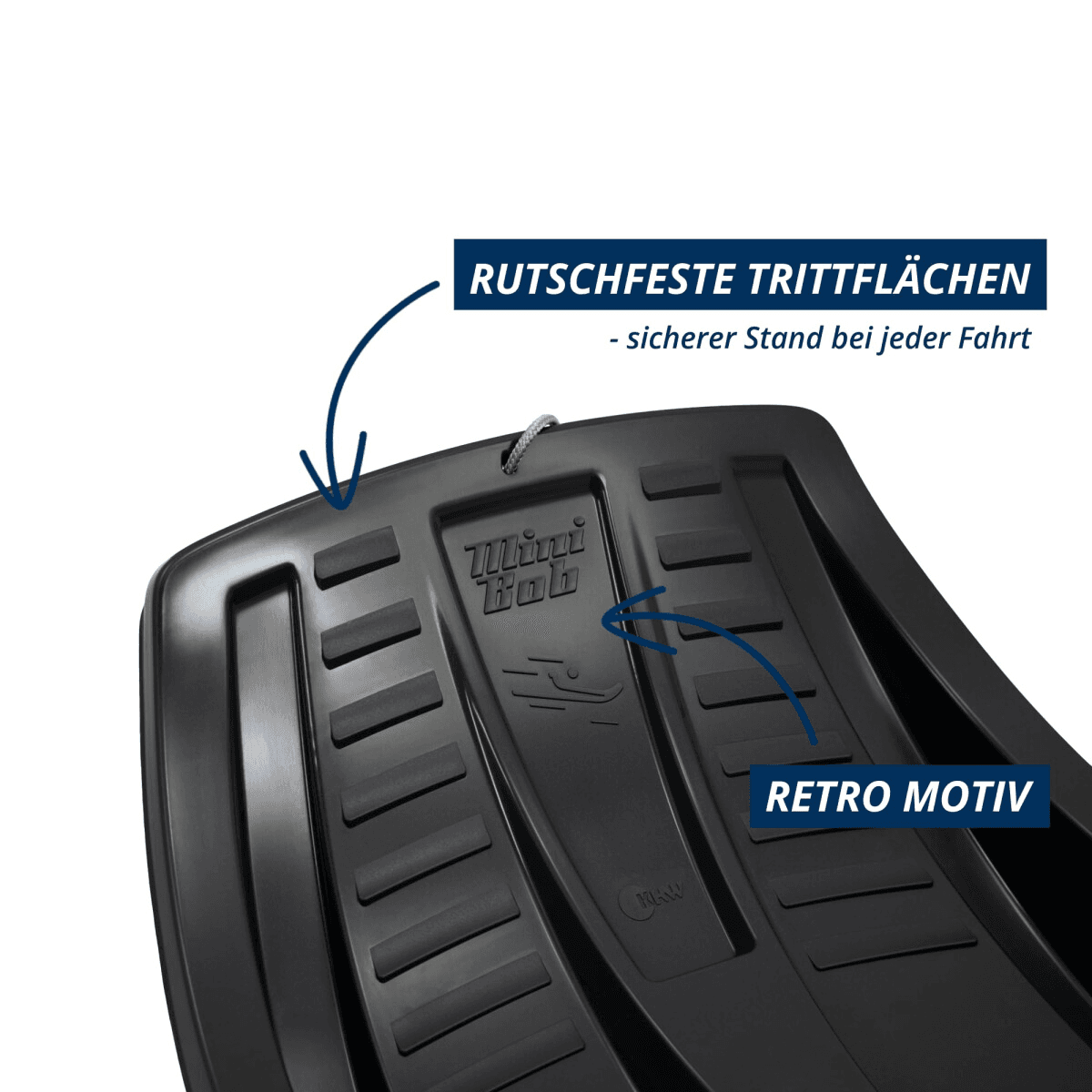KHW Minibob Anthrazit – Kinderschlitten mit Brems- und Lenkfunktion ab 5 Jahren