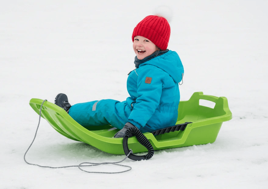 KHW Minibob Grün – Kinderschlitten mit Brems- und Lenkfunktion ab 5 Jahren