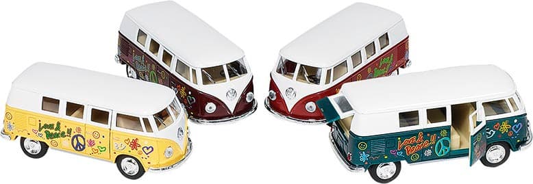 Goki Volkswagen Microbus (1962) mit Druck, 1:32, L= 13,5 cm 1 Stück, sortiert 12072
