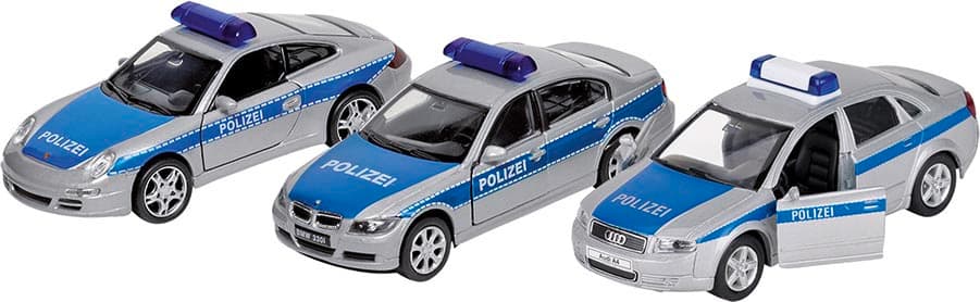 Goki Polizei, Spritzguss, 1:34-39, L= 11 - 12 cm 1 Stück, sortiert 12181