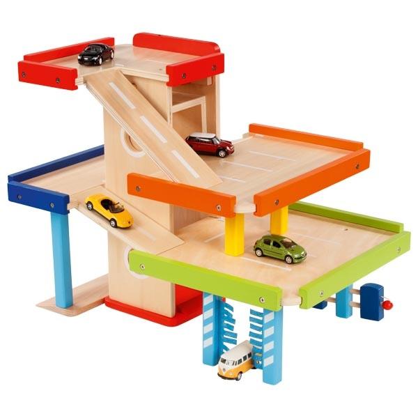 Produktbild Goki Parkhaus, Parkgarage aus Holz, Spielspaß für Auto-Fans 2 von 6