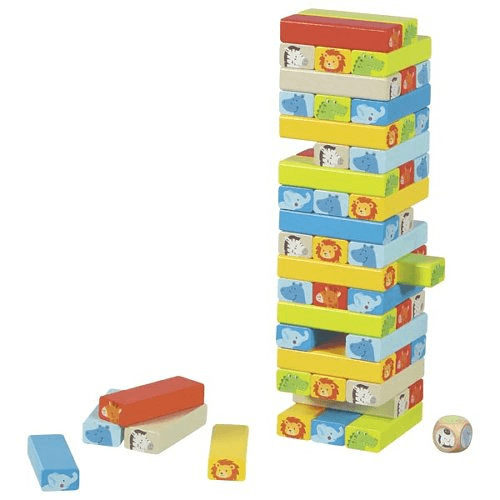 Goki Geschicklichkeitsspiel Wackelturm mit Tiermotiven