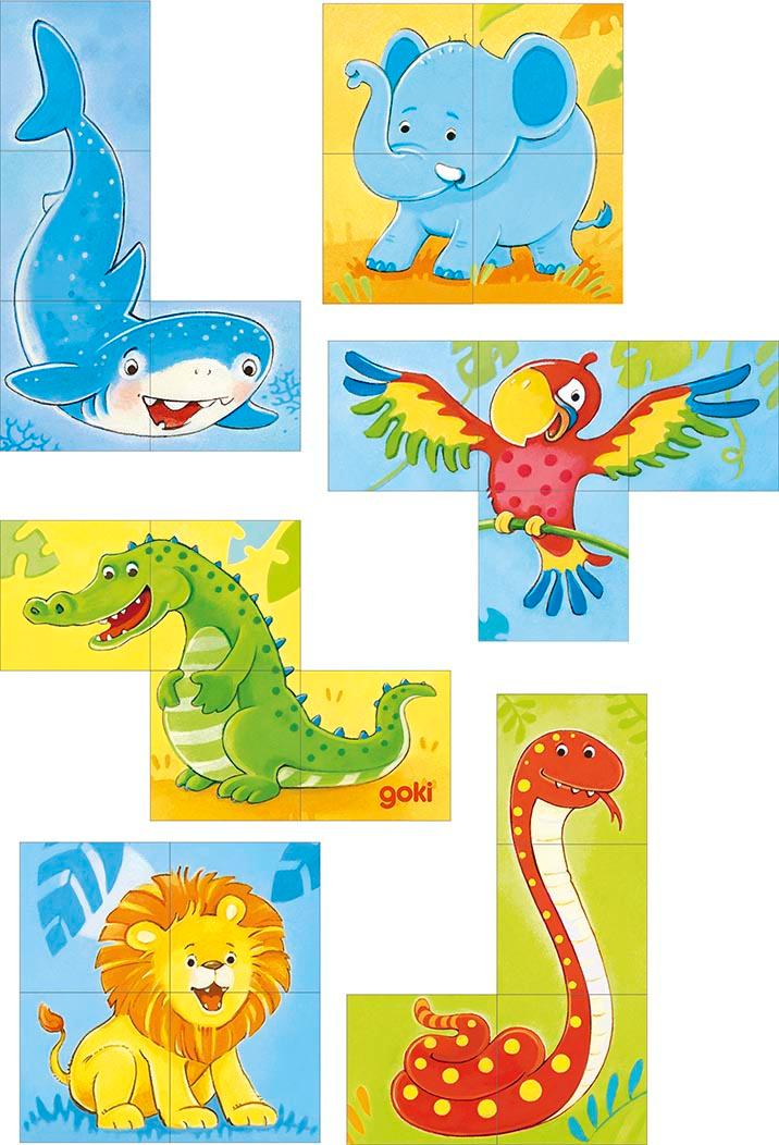 Produktbild Goki Würfelpuzzle Wilde Tiere  57434 2 von 2