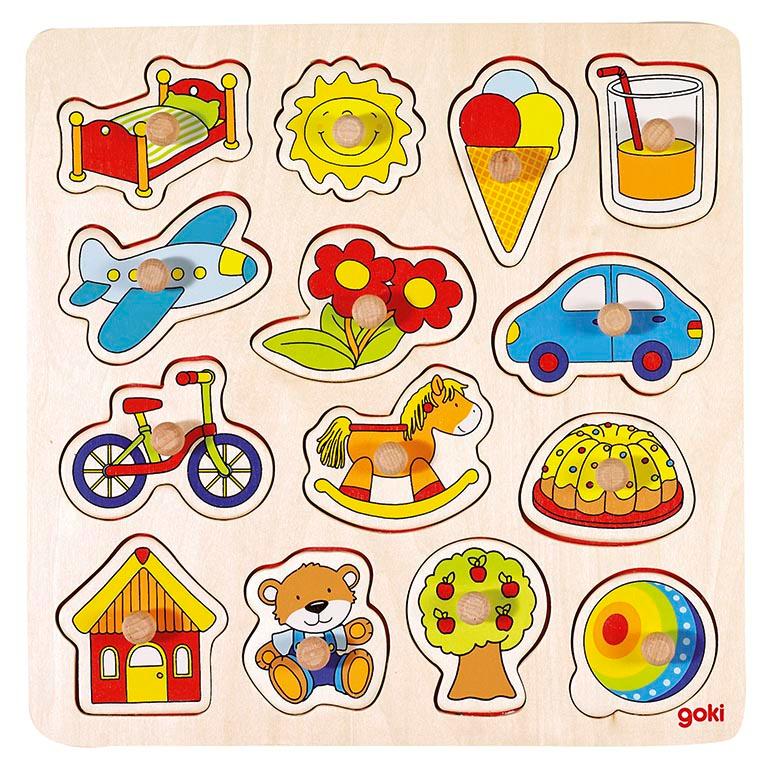 Goki Steckpuzzle Schaukelpferd, Ball, ...  57576