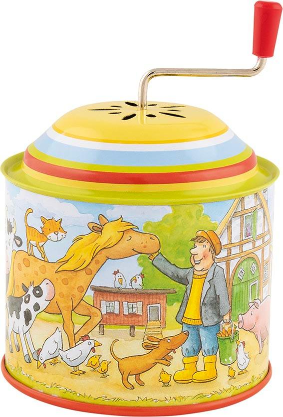 Goki Musikspieldose, Bauernhof, Melodie: Old Mc Donald had a farm  60724