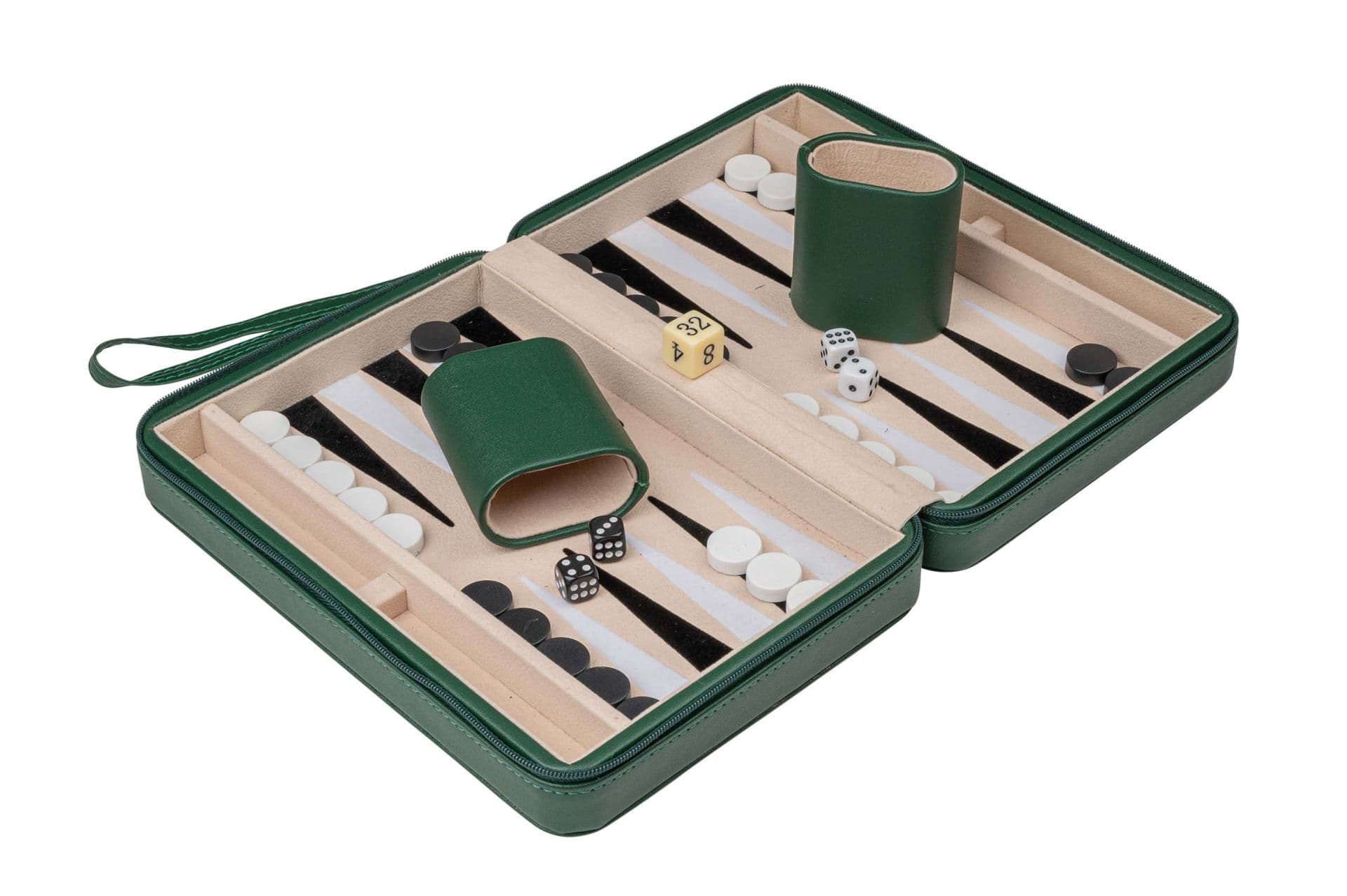 Produktbild Philos-Spiele Backgammon Thasos, Reise, grün, Kunstleder, magnetisch, mit Tragegriff 7 von 7