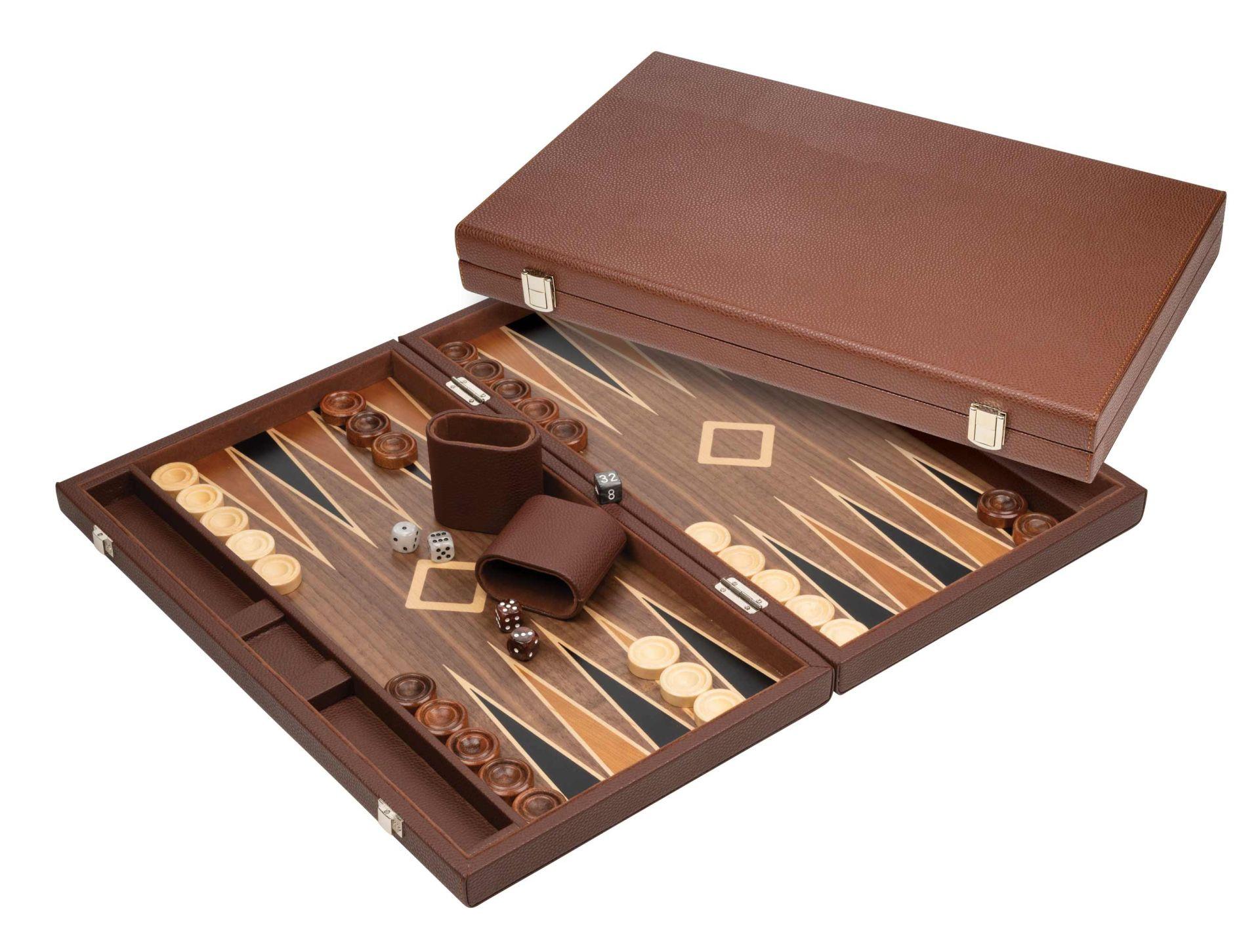 Philos-Spiele Backgammon Polyegos, groß, Kunstleder