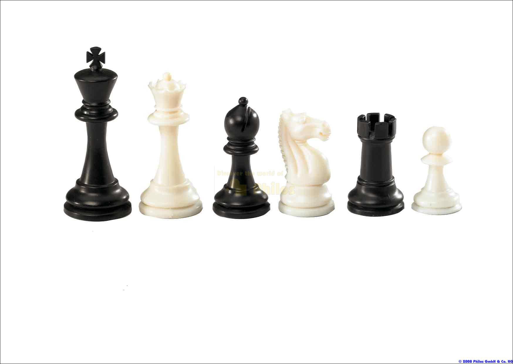 Philos-Spiele Nerva,KH 95 mm,Schachfiguren Kunststoff schwarz/weiß, gewichtet, im Polybeutel 2010