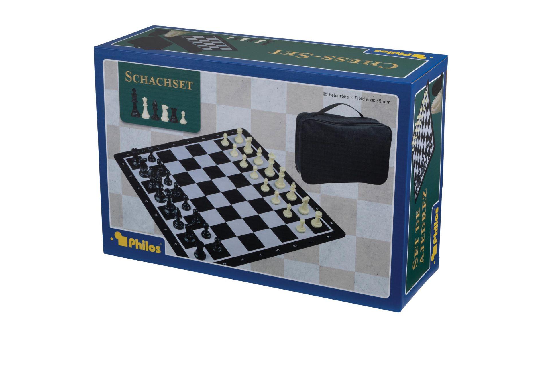 Produktbild Philos-Spiele Schachset, rollbar, Feld 55 mm, mit Kunstofffiguren und Tragetasche 8 von 10