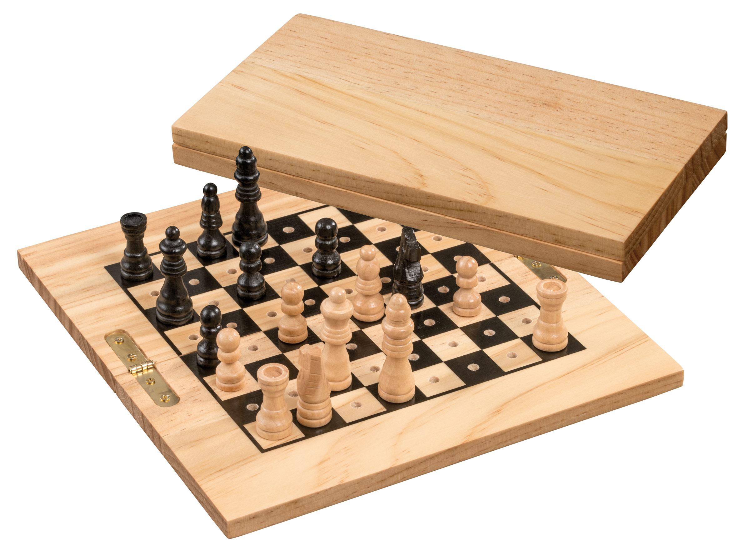 Philos-Spiele Schach, Mini-Steckspiel, klappbar, Feld 19 mm 2742