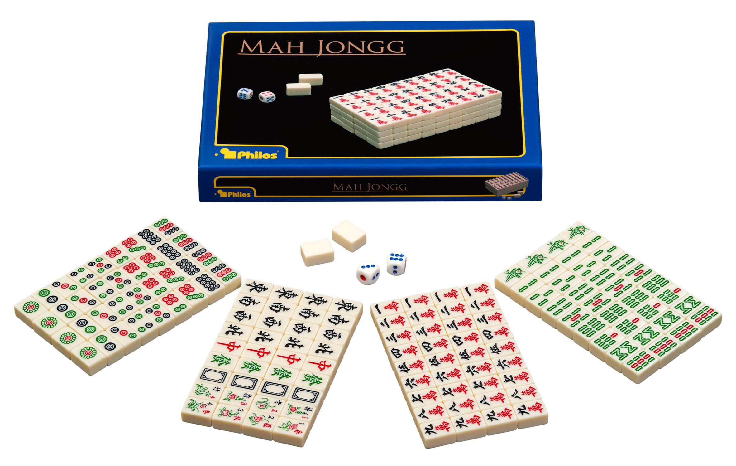 Philos-Spiele Mah Jongg, Kunststoff, klein, ohne arab. Zeichen 3262