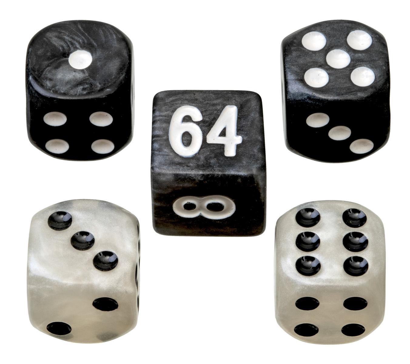 Produktbild Philos-Spiele Spielsteine, Backgammon, medium, 28 x 8 mm, Kunststoff, schwarz weiß, inkl. Würfel 8 von 8