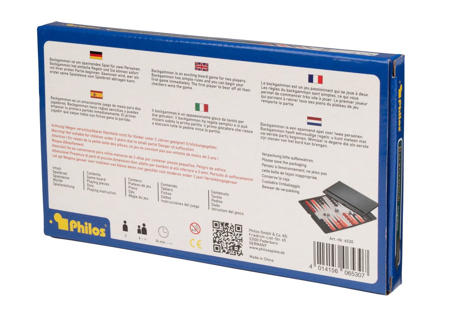 Produktbild Philos-Spiele Backgammon, Kunststoff, Reisespiel, magnetisch 2 von 5