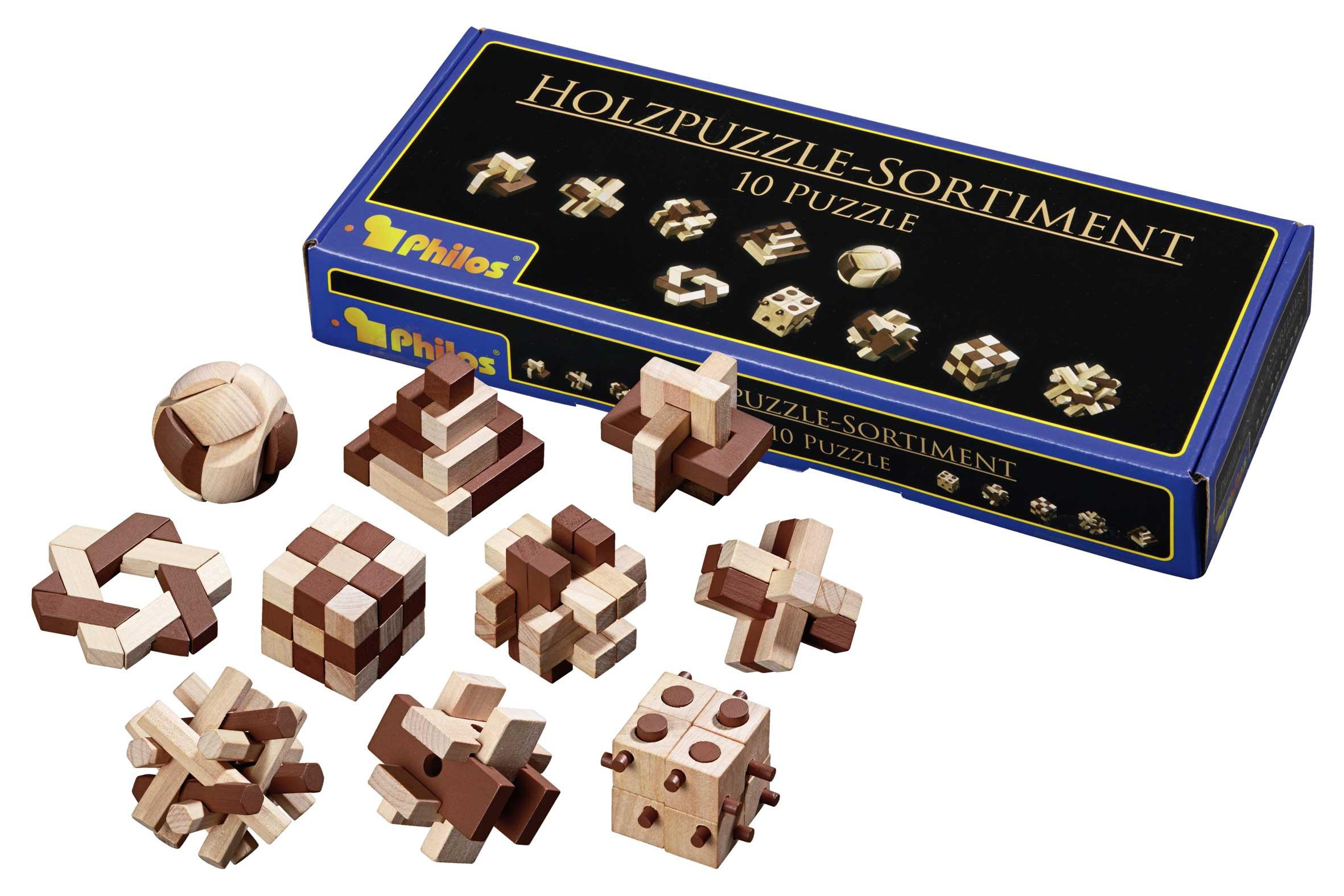 Philos-Spiele Holzpuzzle-Sortiment 10 Puzzle 6922