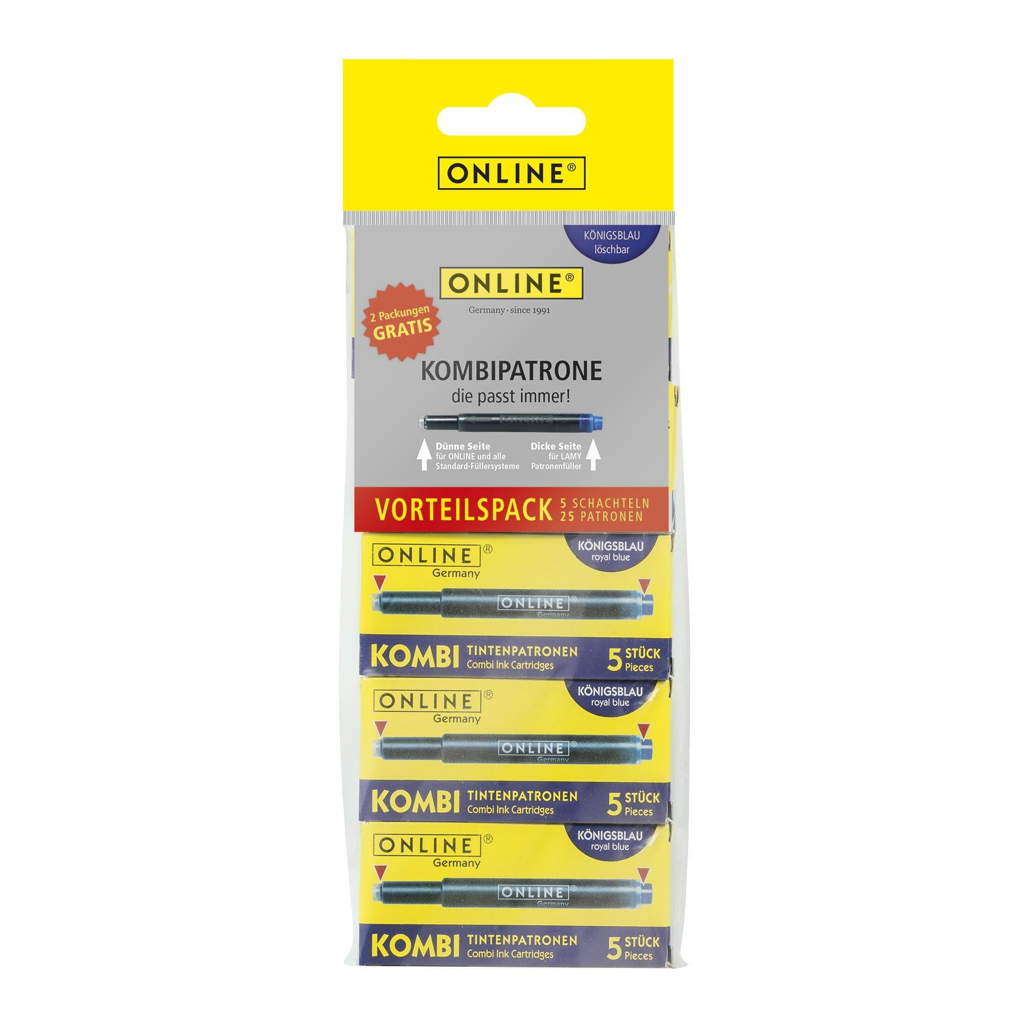 ONLINE Grossraumpatrone Kombi blau 5erPack