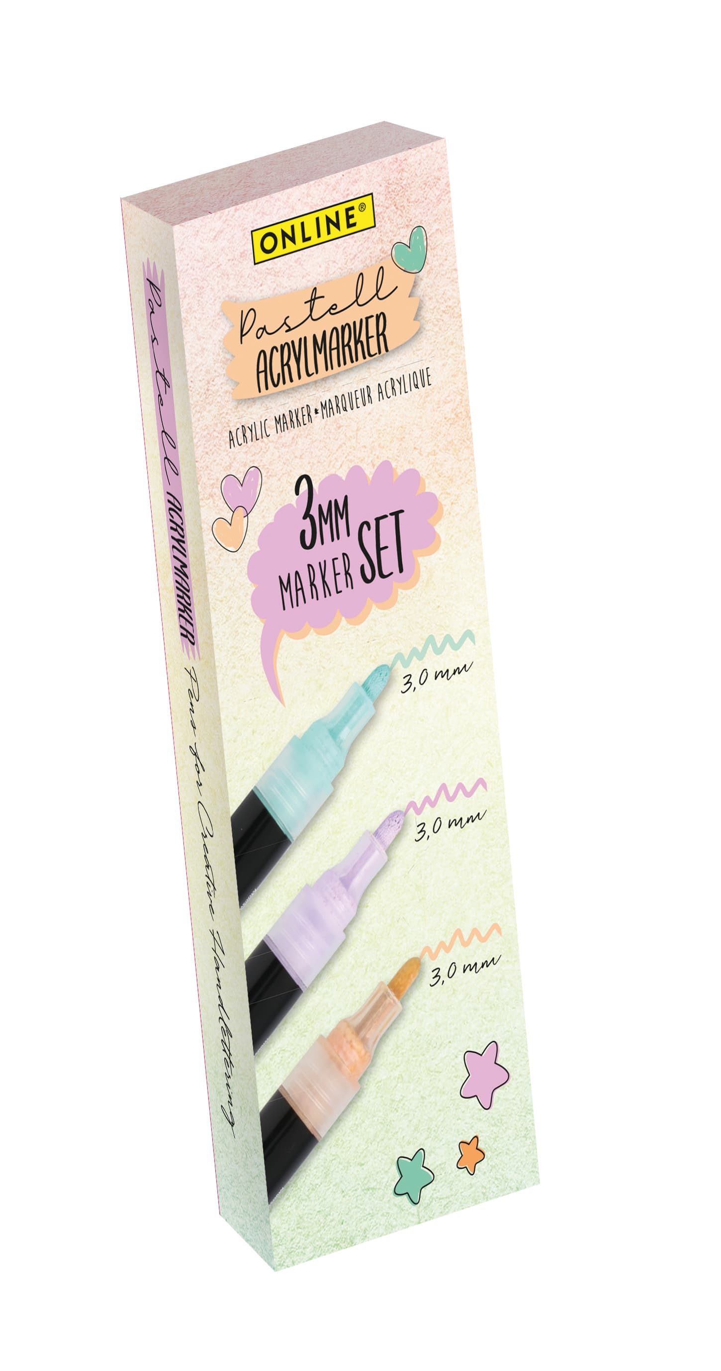 ONLINE Pastel Acrylic Set 3mm im Etui