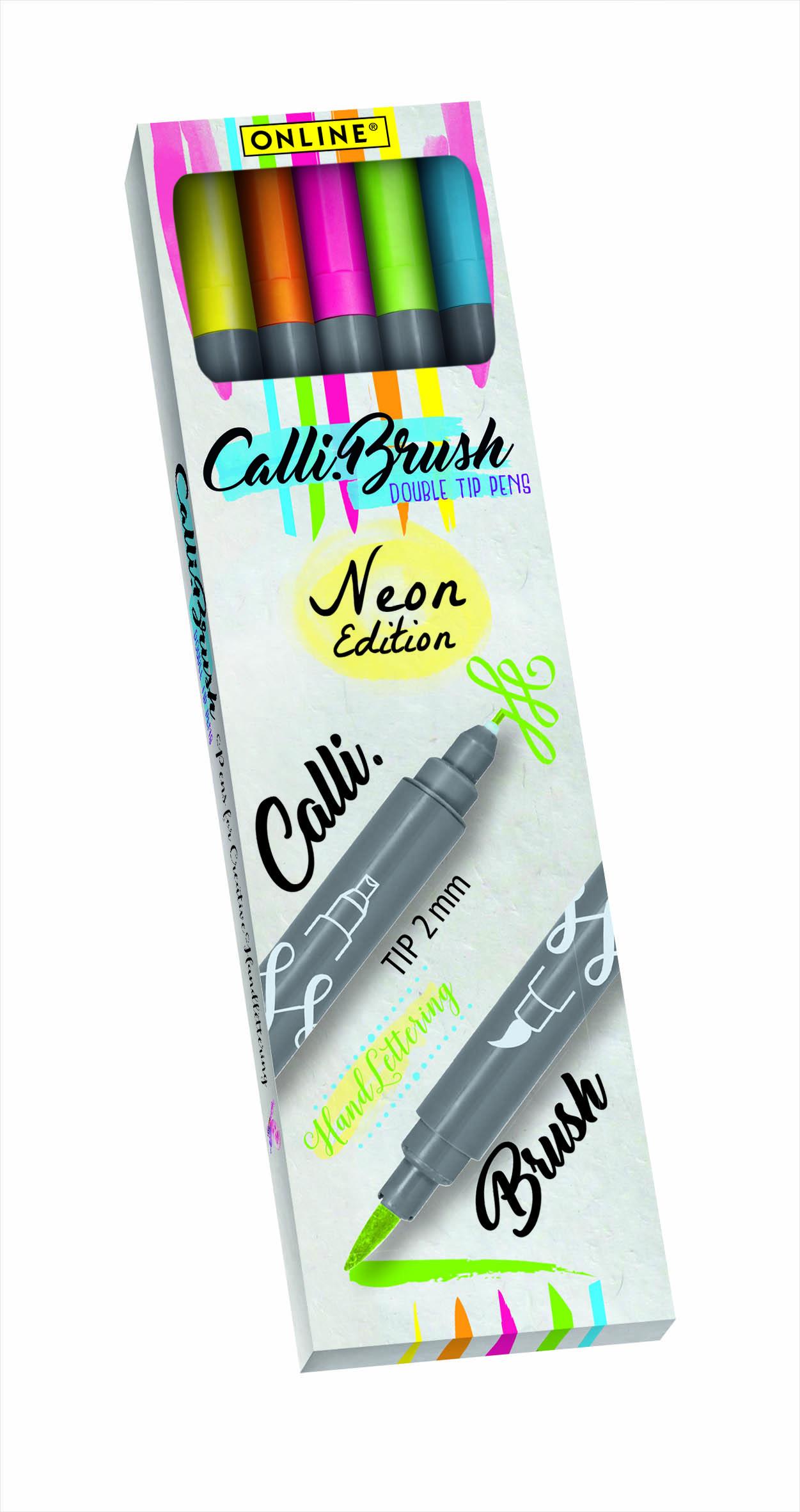 ONLINE Calligraphy Brush Pen-Set Neon