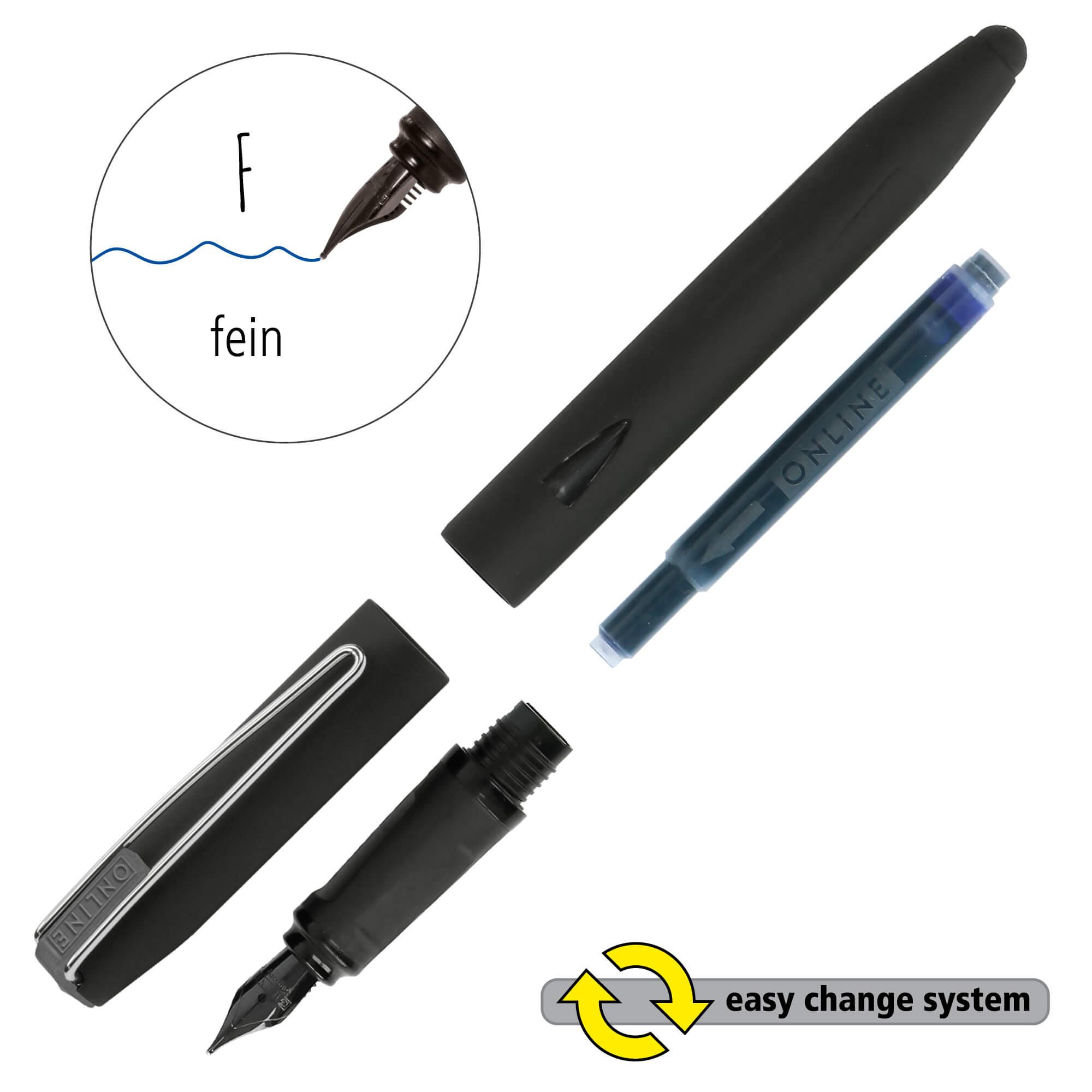 Produktbild ONLINE Füllhalter Switch Plus Black Feder F 2 von 6