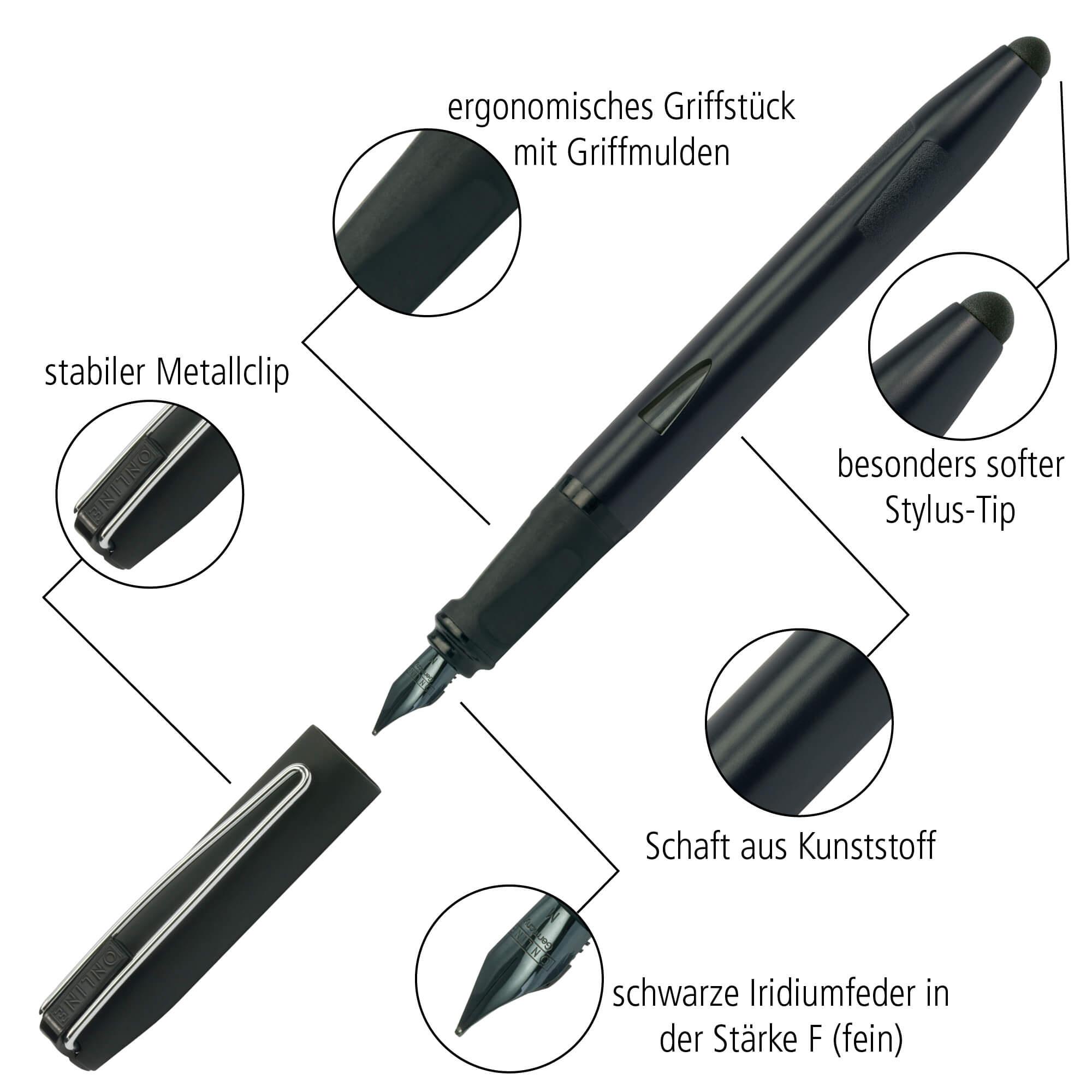 Produktbild ONLINE Füllhalter Switch Plus Black Feder F 3 von 6