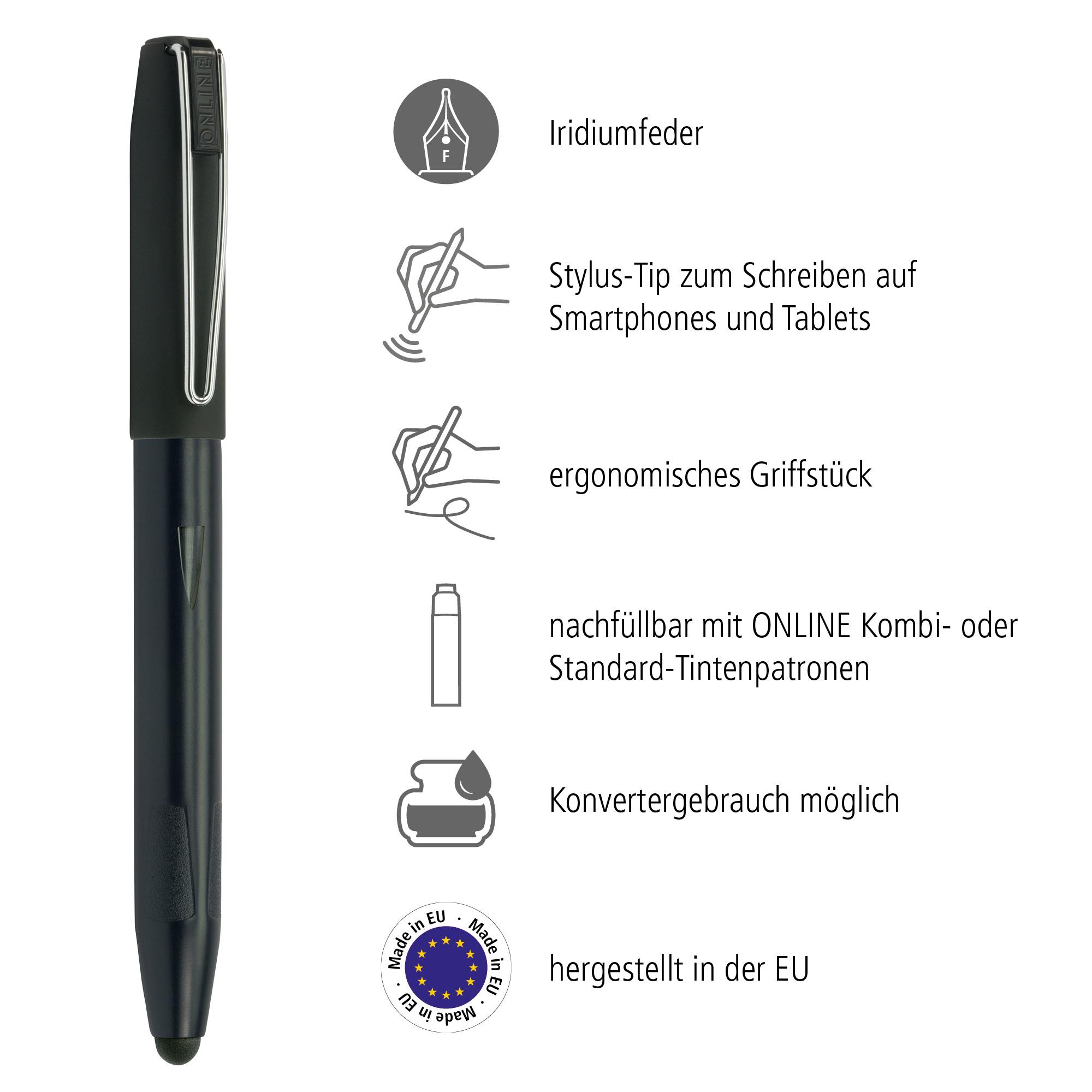 Produktbild ONLINE Füllhalter Switch Plus Black Feder F 4 von 6