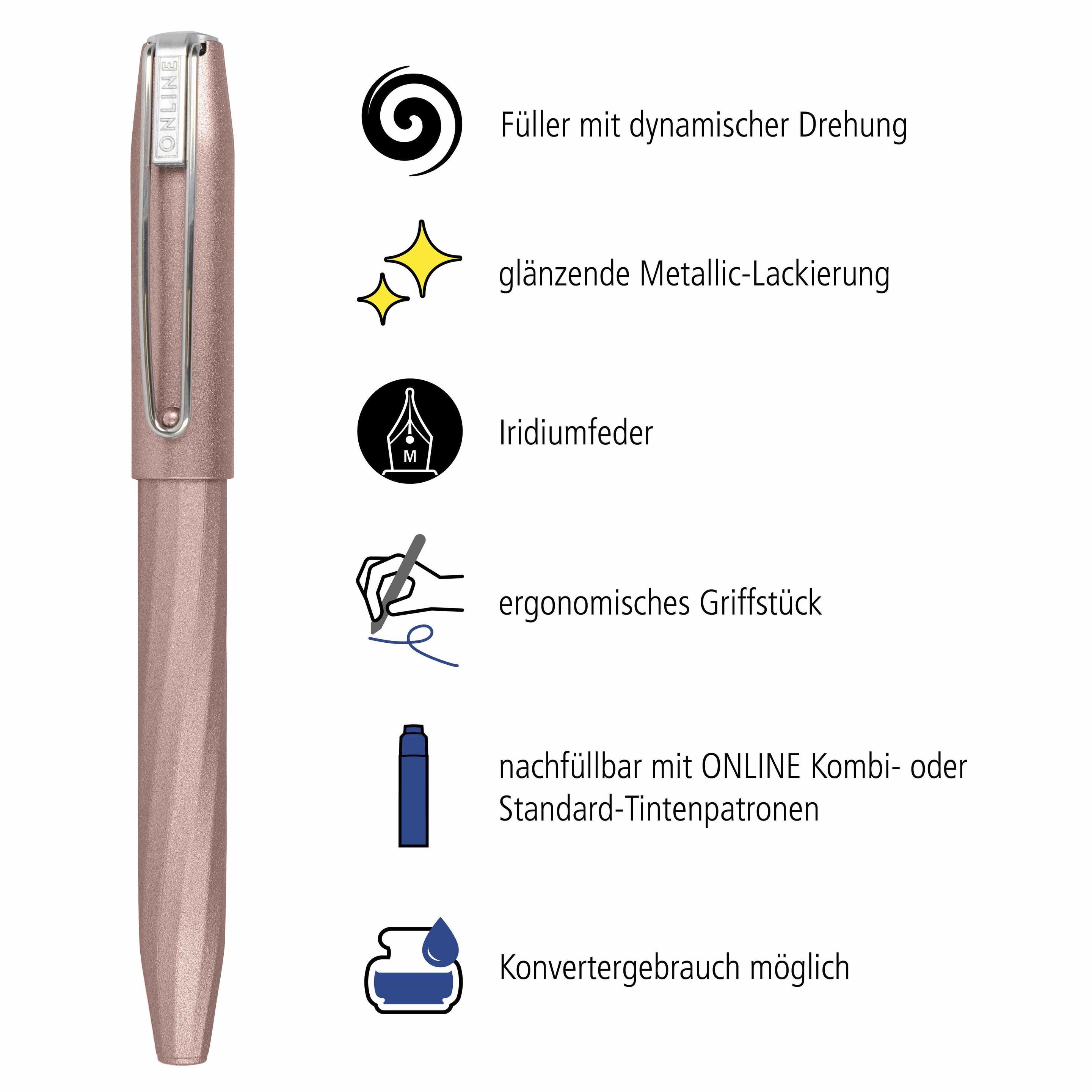 Produktbild ONLINE Füllhalter Slope Metallic Rose 7 von 7