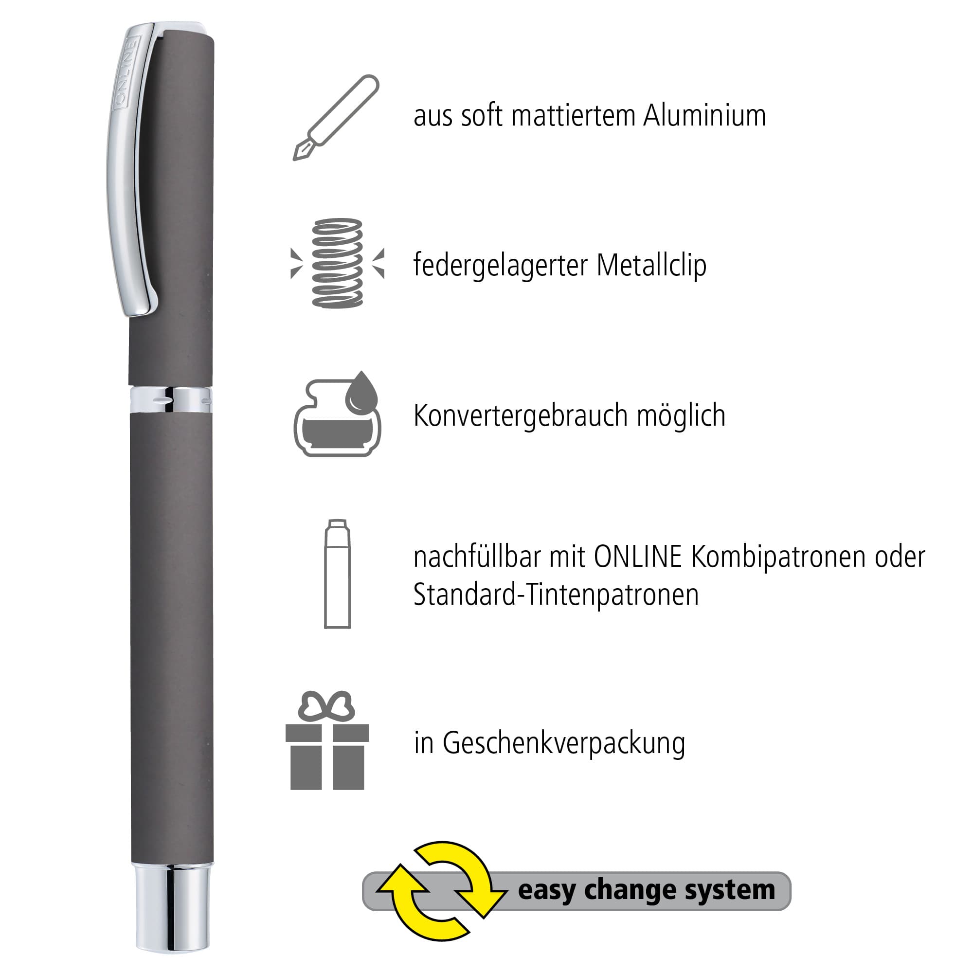 ONLINE Füllhalter Vision Classic Stone in Slimsy Box