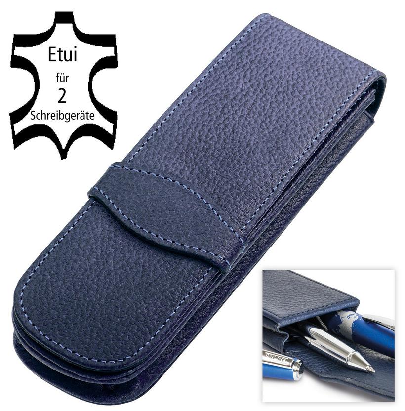ONLINE Lederetui classic blue für 2 Stifte