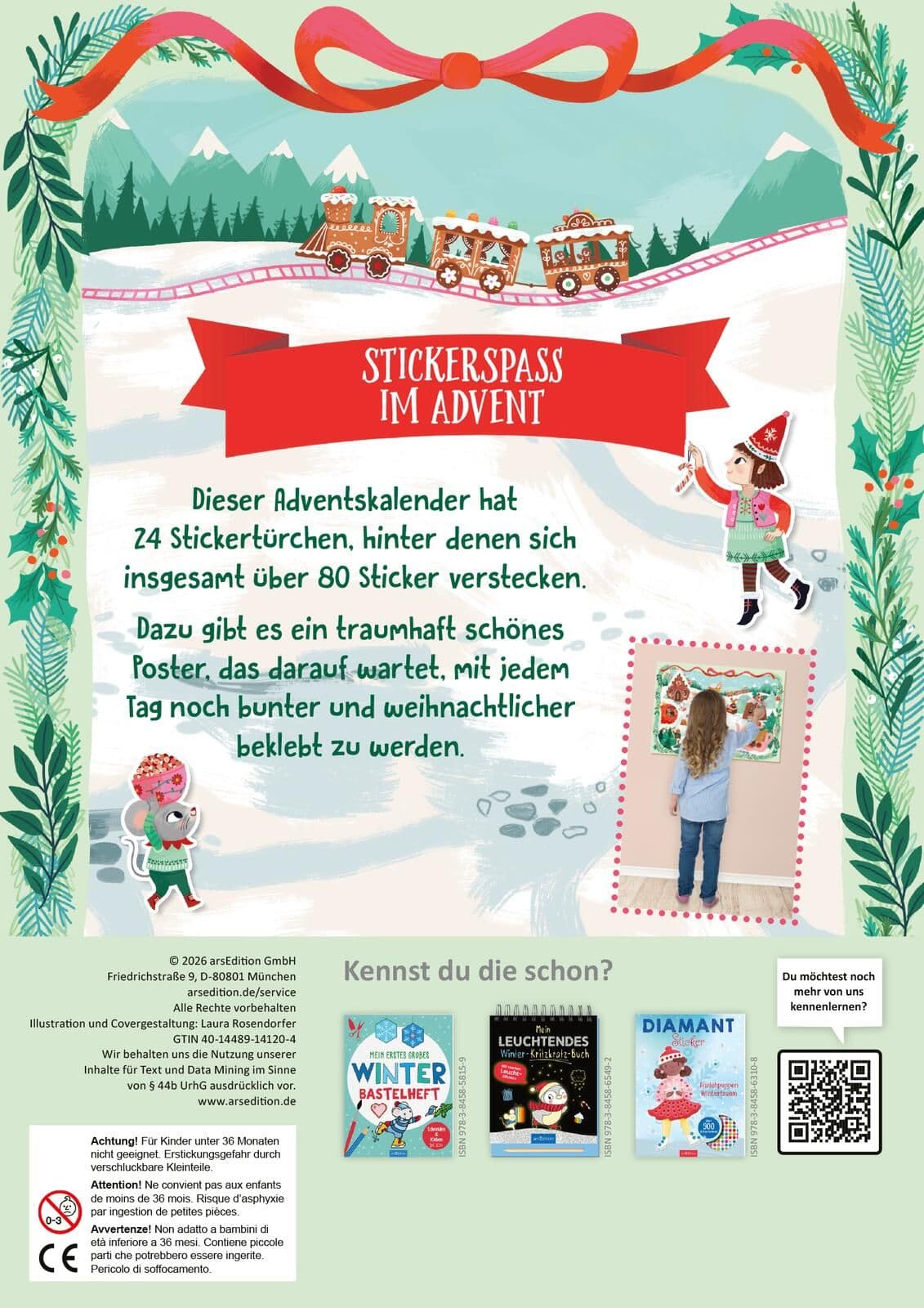Mein Adventskalender mit Stickern – Im Winterwald
