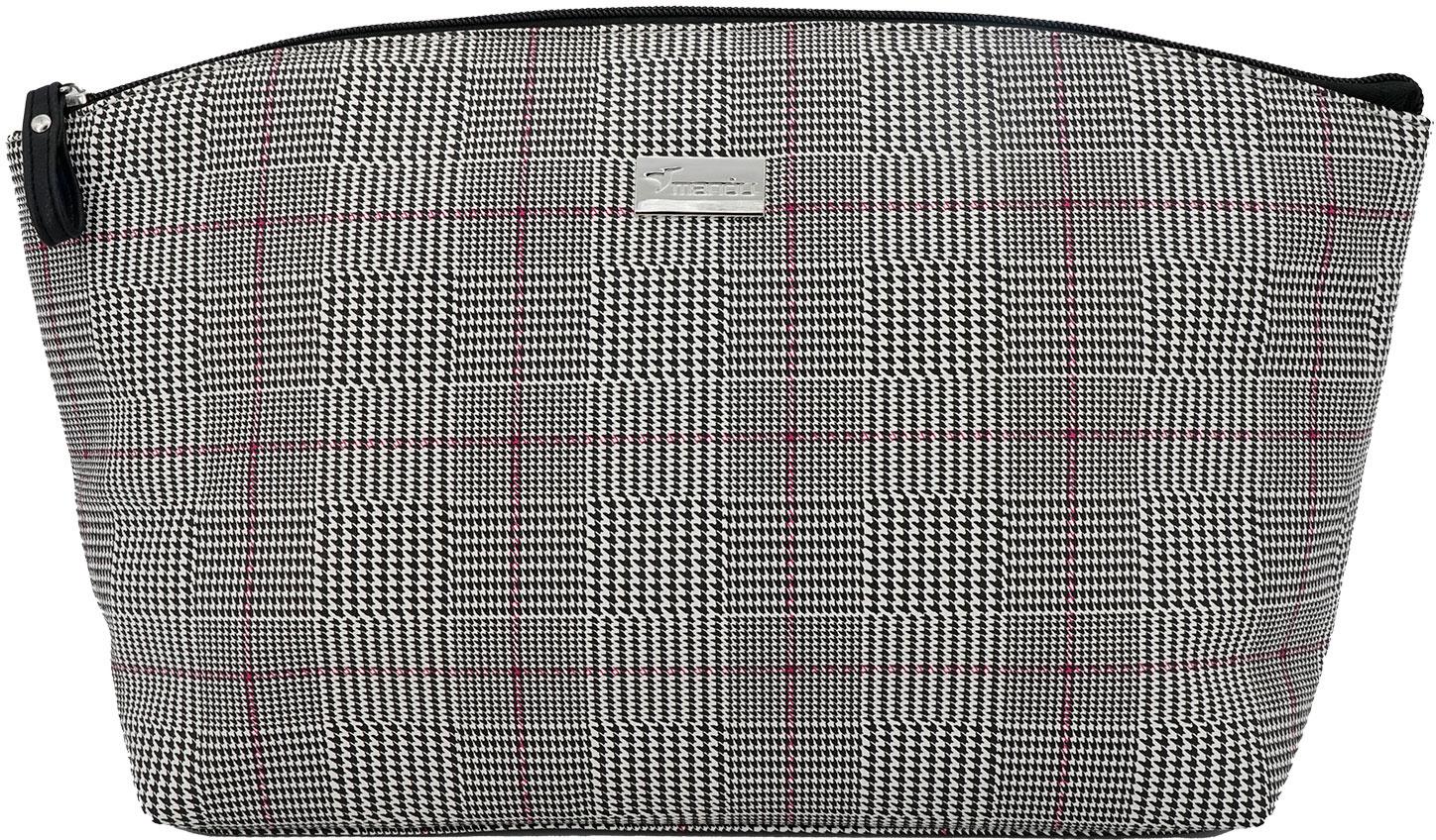 Soapland Kulturtasche Schwarz/Weiß/Lila Glencheckmuster 30/39x22x11cm