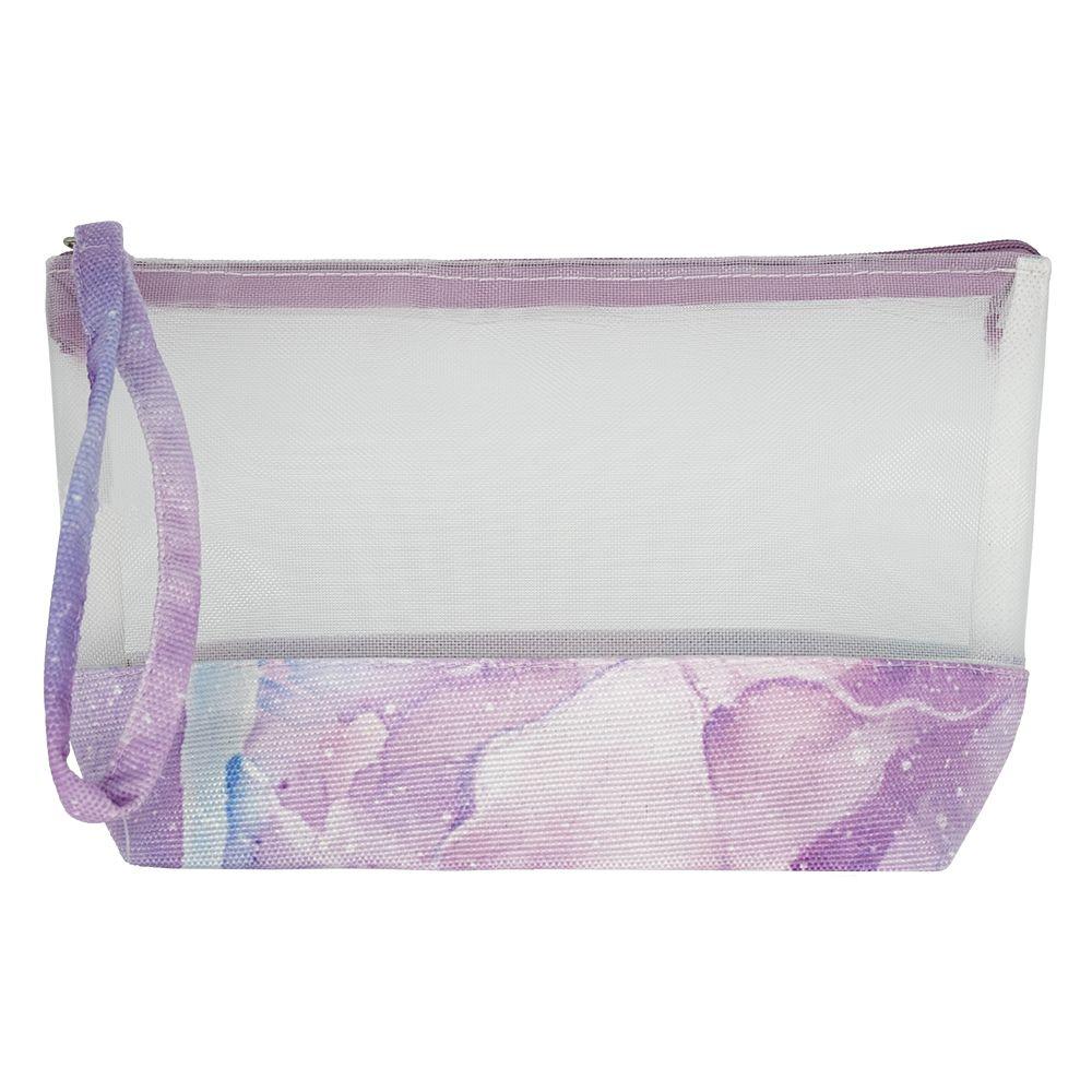 Soapland manóu Kosmetiktasche transparent mit Batikmuster lila/türkis