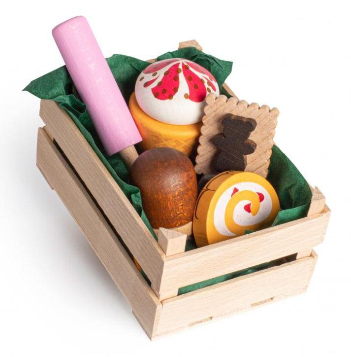 Erzi - Sortiment Süßwaren, klein, Kinder-Kaufladen und Spielküchen Zubehör