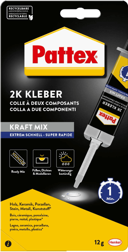 Pattex Kraft-Mix 2-Komponenten-Kleber Extrem Schnell 12g