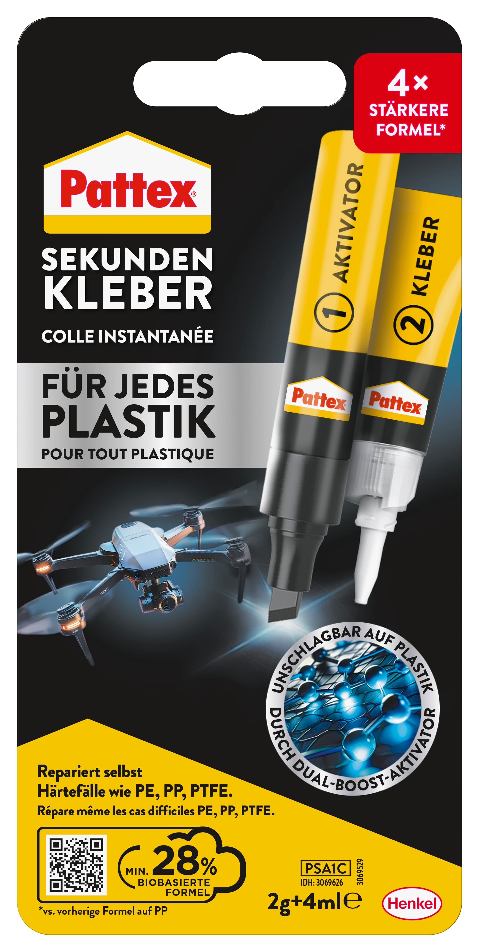 Pattex® Sekundenkleber Plastik Tube mit 4ml/2g