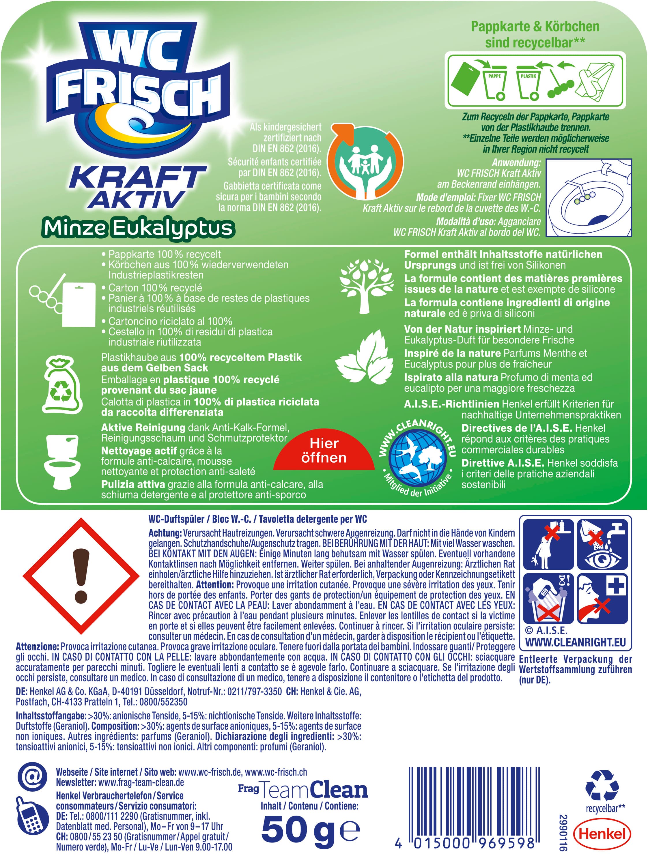 Produktbild WC FRISCH Kraft-Aktiv Minze Eukalyptus 2 von 7
