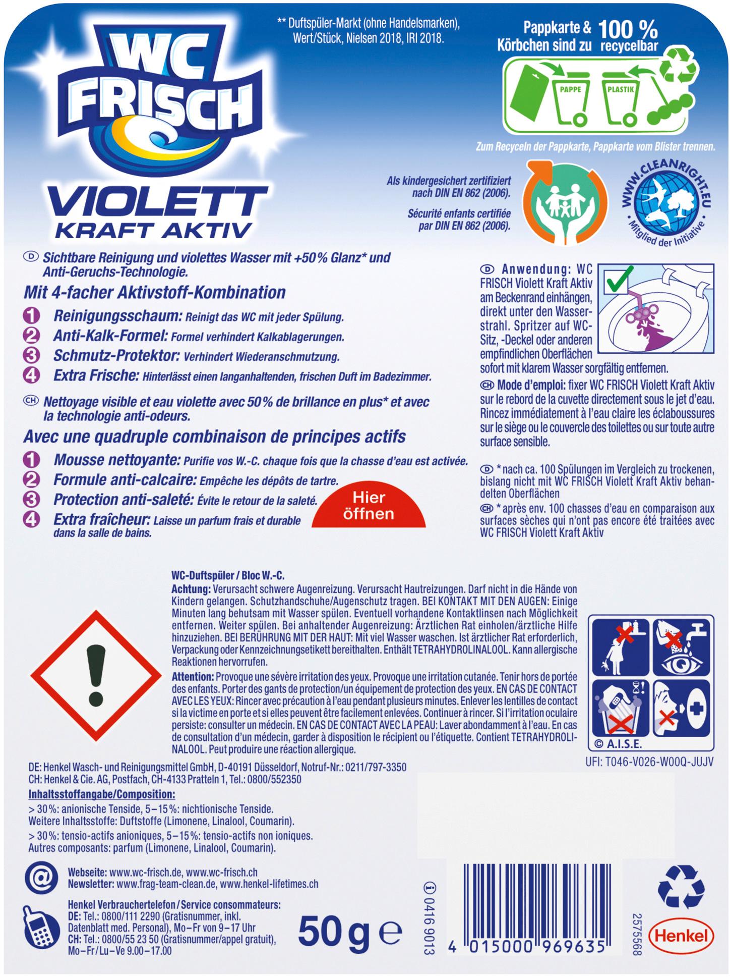 Produktbild WC FRISCH Kraft Aktiv Violettspüler Magnolie 2 von 6