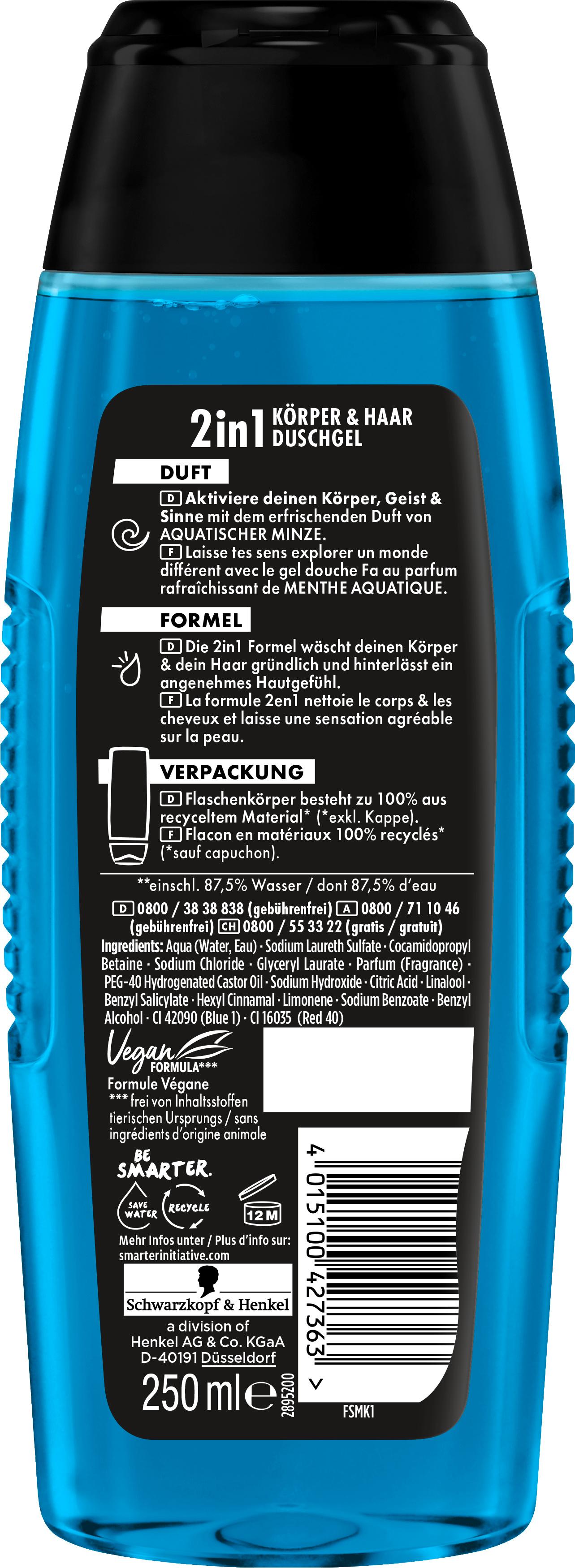 Produktbild FA Men 2in1 Körper&Haar Duschgel Kick Off 250ml 2 von 7
