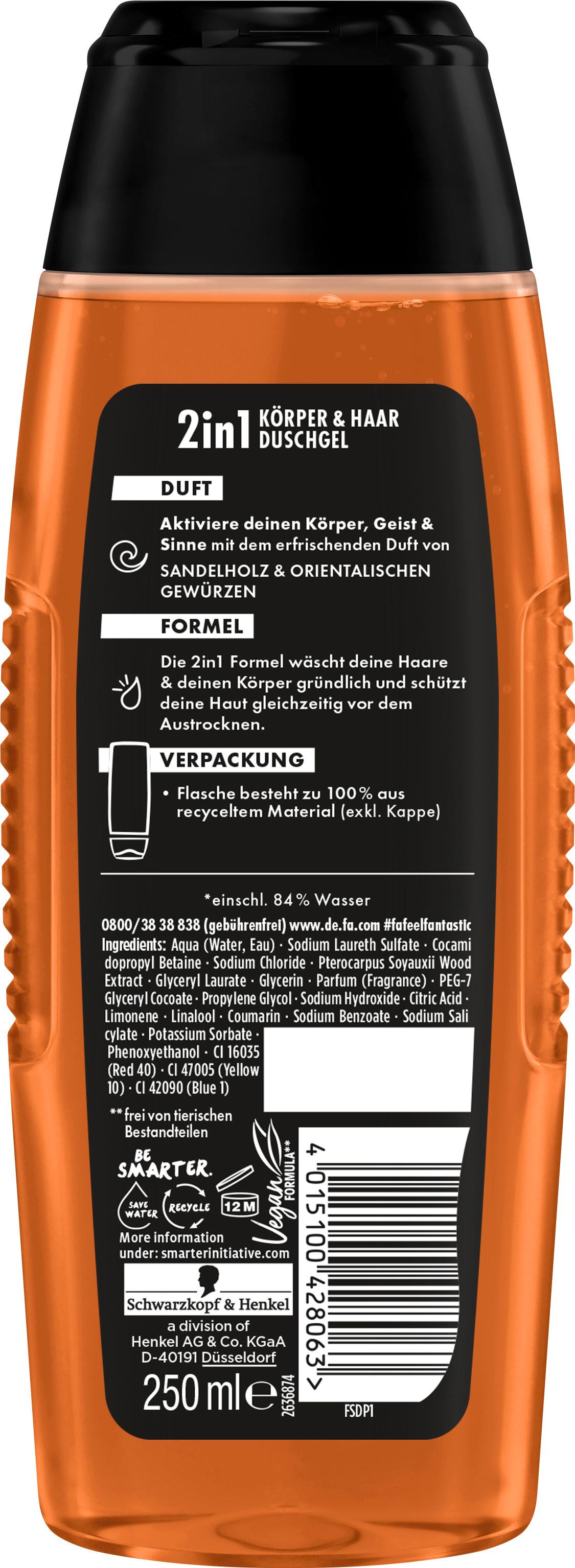 Produktbild FA Men 2in1 Körper&Haar Duschgel Dark Passion 250ml 2 von 7