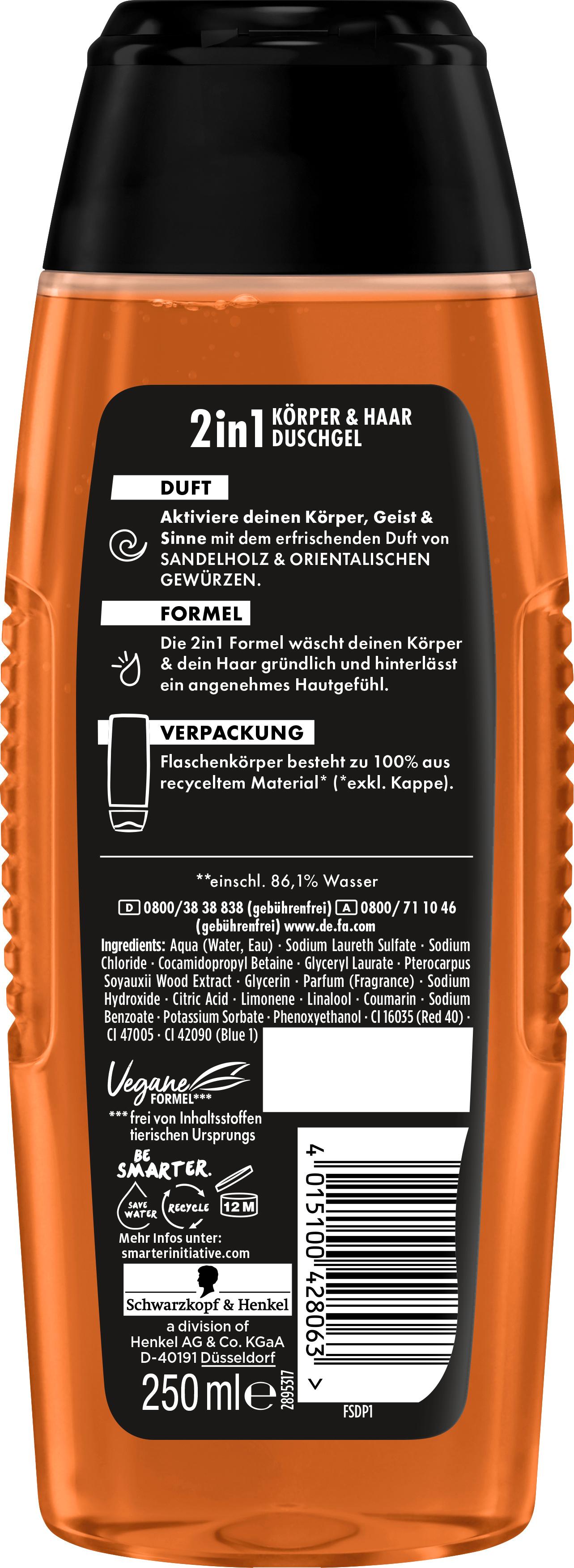 Produktbild FA Men 2in1 Körper&Haar Duschgel Dark Passion 250ml 3 von 7