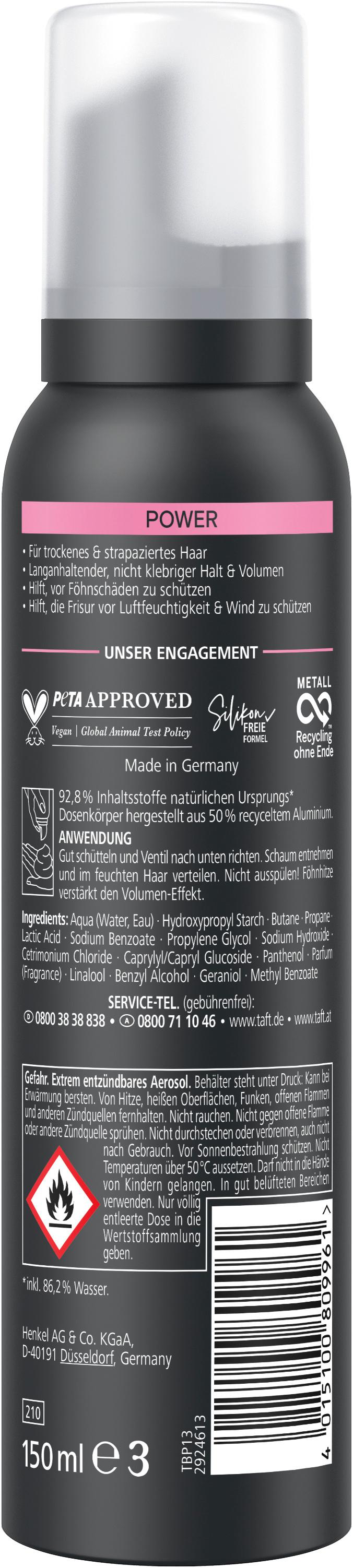 Produktbild taft Schaumfestiger Power Cashmere-artige Geschmeidigkeit 150ml Haltegrad 5 - sehr starker Halt 2 von 11