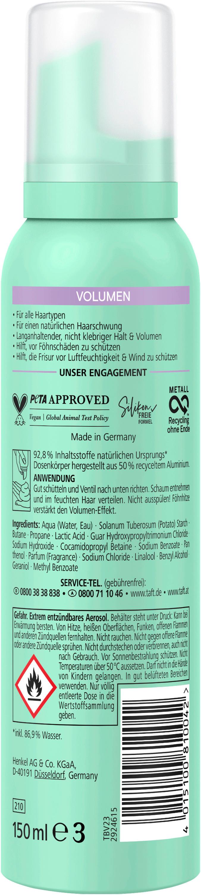 Produktbild taft Schaumfestiger Volumen alle Haartypen 150ml Haltegrad 3 - mittlerer Halt 2 von 7