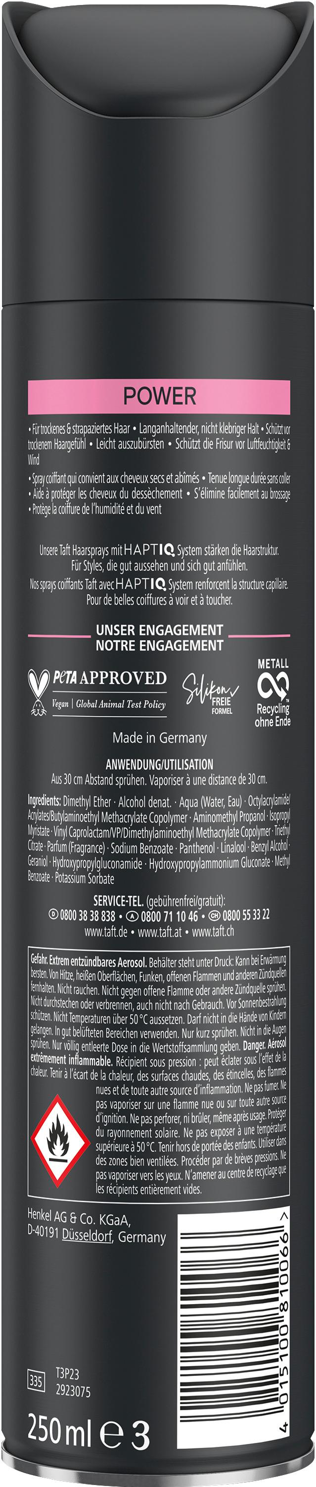 Produktbild taft Haarspray Power Cashmere-artige Geschmeidigkeit 250 ml Haltegrad 5 - sehr starker Halt 2 von 8