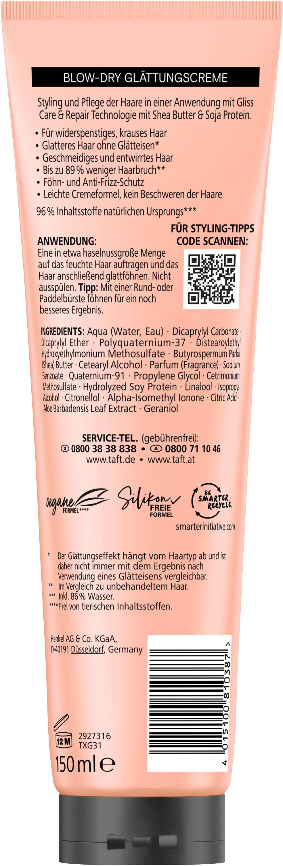Produktbild taft Glättungscreme Taft x Gliss Sleeky Smooth 150 ml 2 von 2