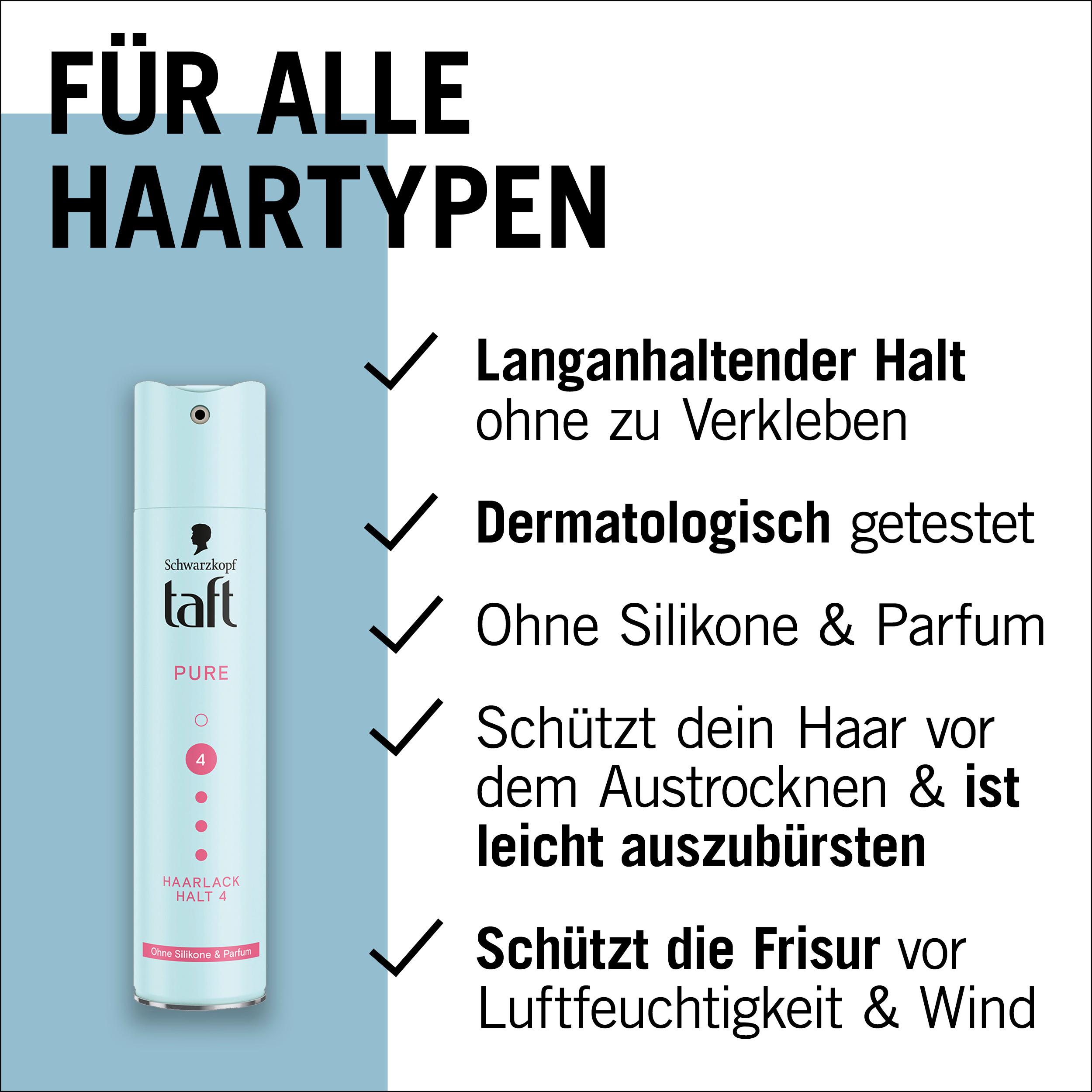 Produktbild taft Haarlack Pure Haltegrad 4 - starker Halt 3 von 7