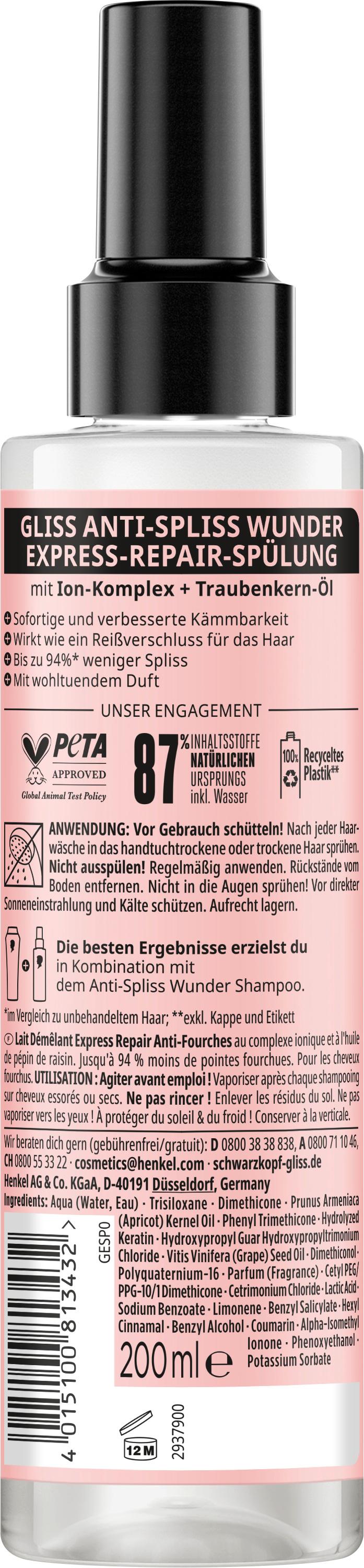 Produktbild GLISS Express-Repair-Spülung Anti-Spliss Wunder 200 ml 2 von 9