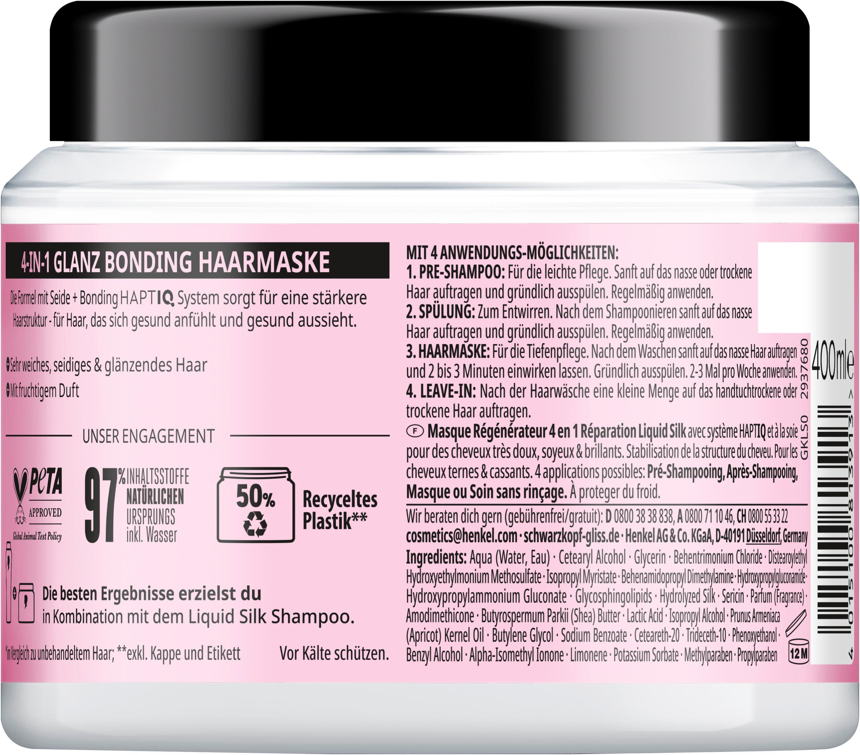 Produktbild GLISS Liquid Silk Glanz 4-in-1 Bonding Haarmaske 2 von 11