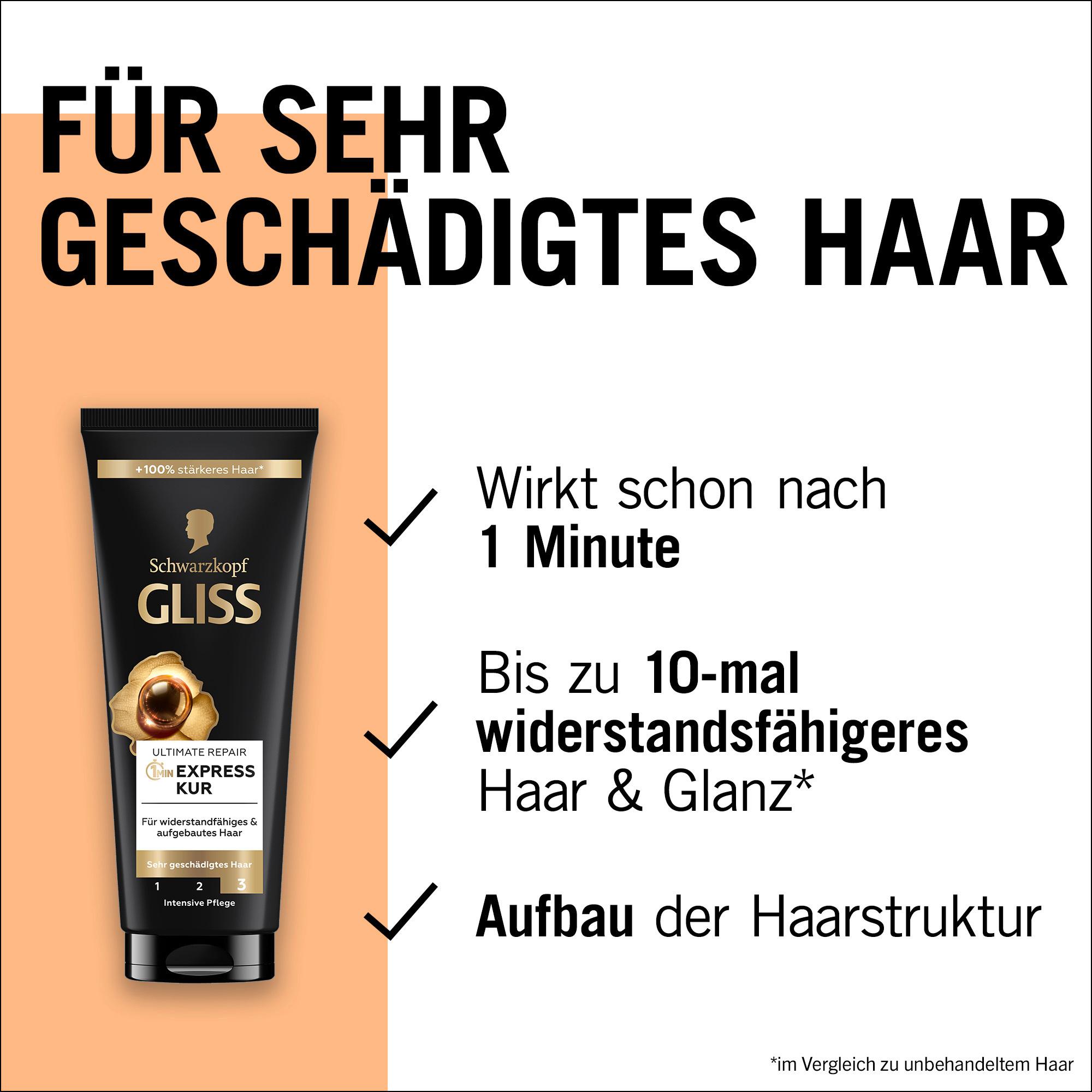 Produktbild SCHWARZKOPF GLISS KUR 1-Minute Express Kur Ultimate Repair 200ml 5 von 9