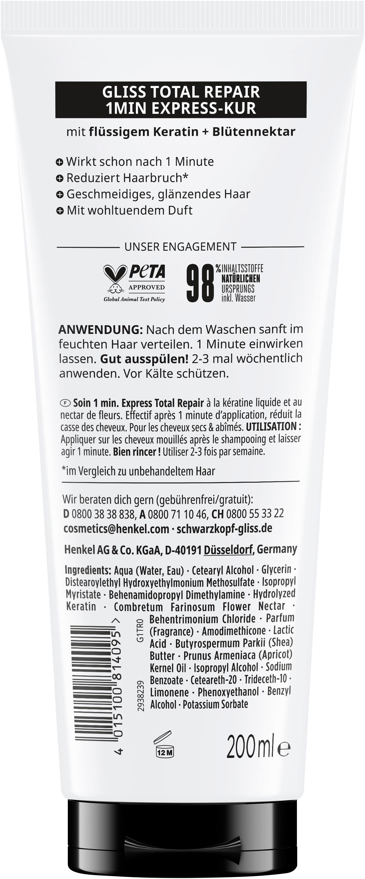 Produktbild SCHWARZKOPF GLISS KUR 1-Minuten Express Kur 200ml 2 von 10