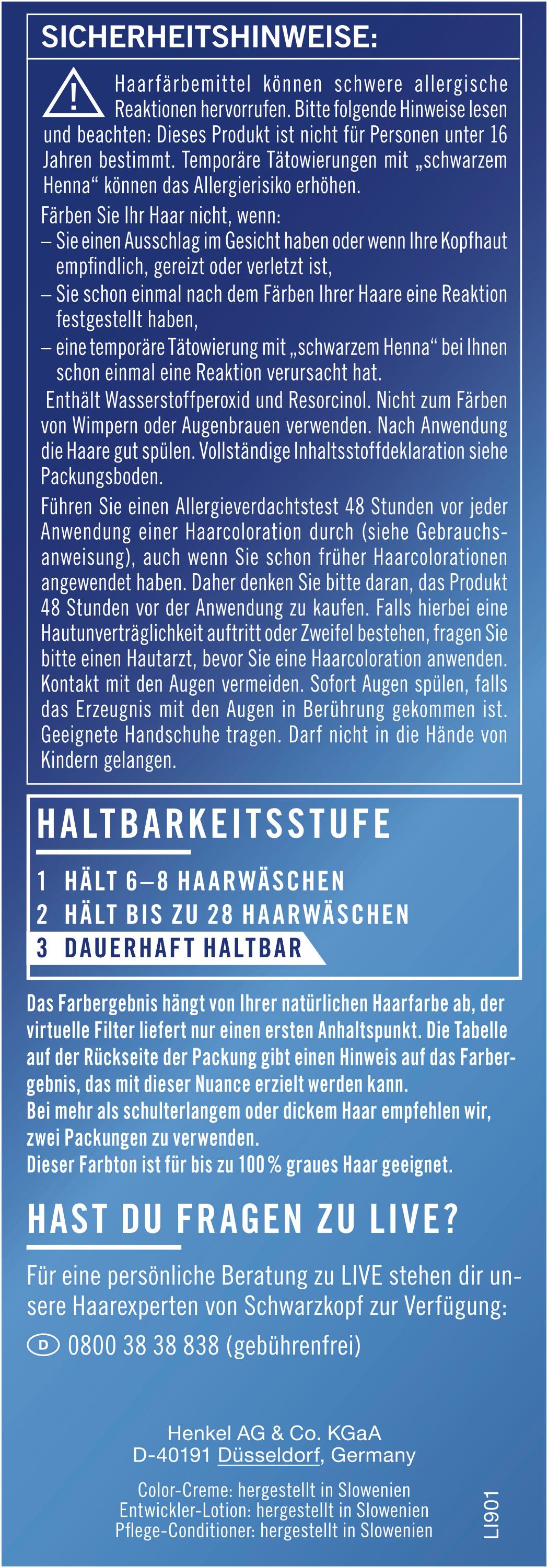 Produktbild Schwarzkopf LIVE Haarfarbe Intens Colour 090 Cosmic Blue 5 von 12